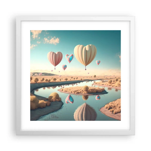 Plagát v bielom ráme - Láska ťa nechá vzlietnuť - 40x40 cm