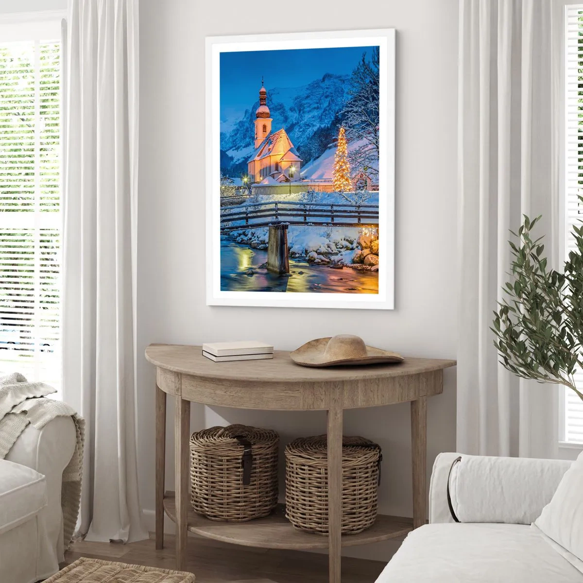 Plagát v bielom ráme - Duch Vianoc - 61x91 cm