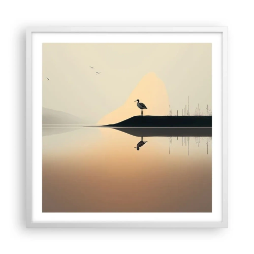 Plagát v bielom ráme - Pán na jazere - 60x60 cm
