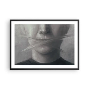 Plagát v čiernom ráme - Ani slovo - 70x50 cm