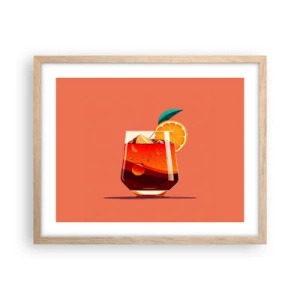 Plagát v ráme zo svetlého duba - Letné osvieženie - 50x40 cm