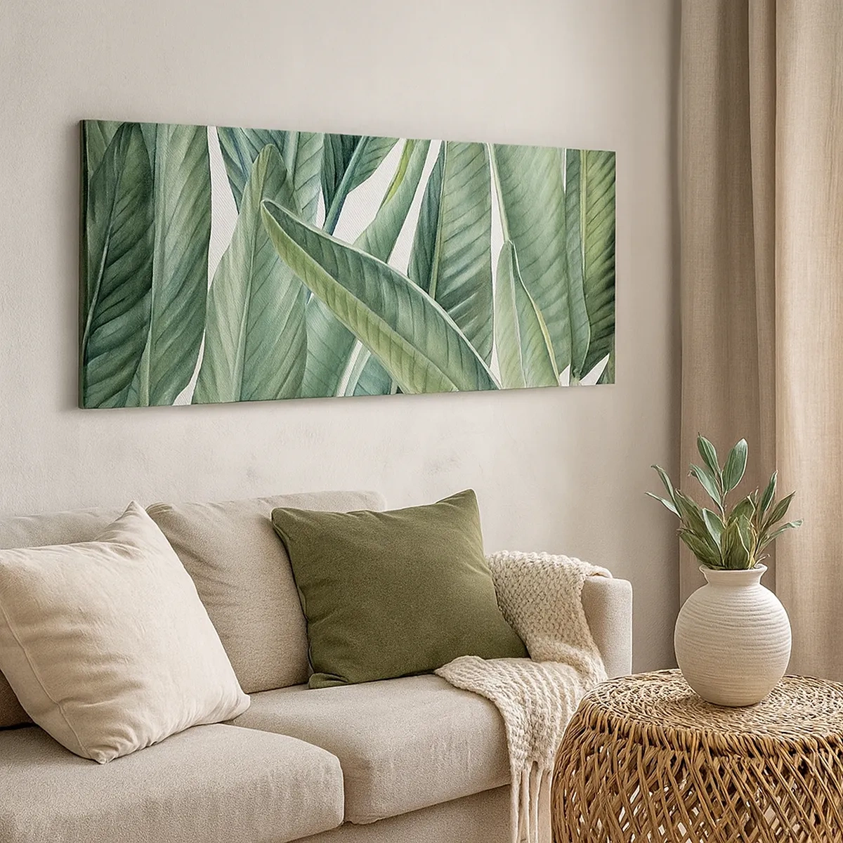 Obraz na plátne - Proste zelená - 30x30 cm