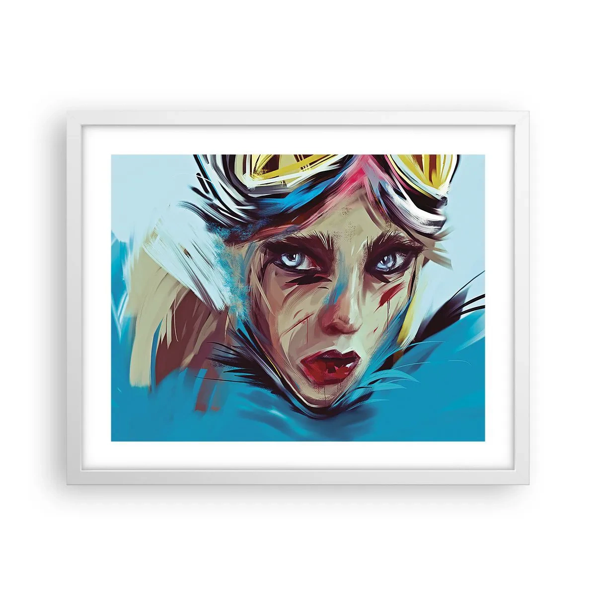 Plagát v bielom ráme - Silničná bojovníčka - 50x40 cm