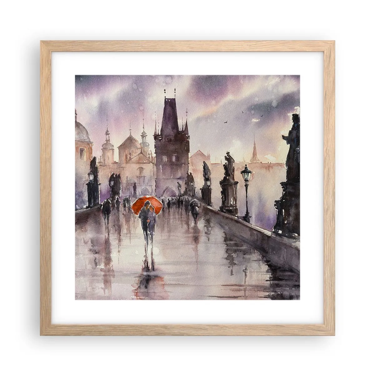 Plagát v ráme zo svetlého duba - Ľudia sa nemenia - 40x40 cm