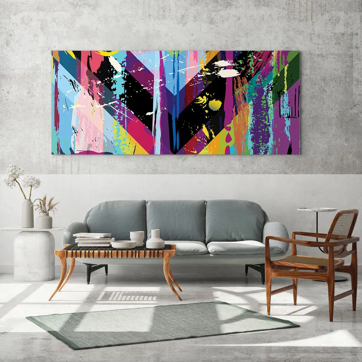 Obraz na skle - Zhora nadol - 100x40 cm