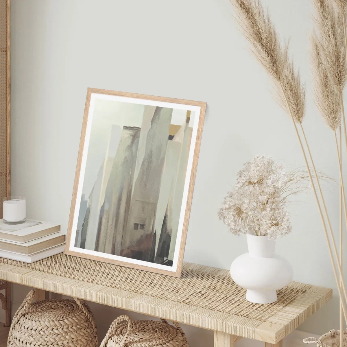 Plagát v ráme zo svetlého duba - Sen o meste - 61x91 cm