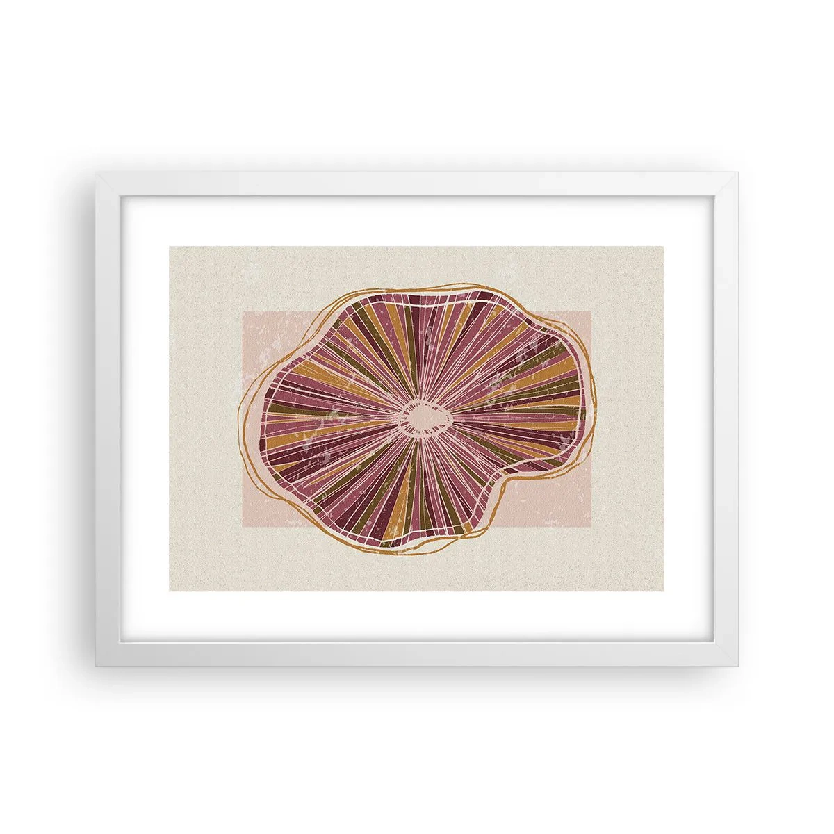 Plagát v bielom ráme - Radiálna abstrakcia - 40x30 cm