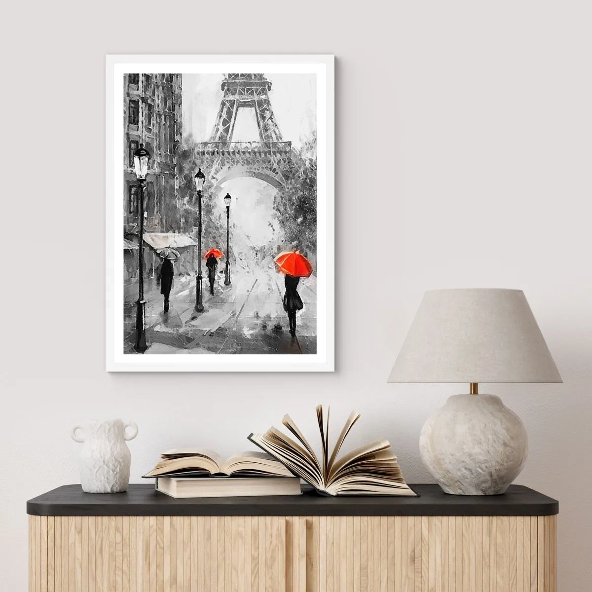 Plagát v bielom ráme - Všetky cesty vedú k nej - 30x40 cm