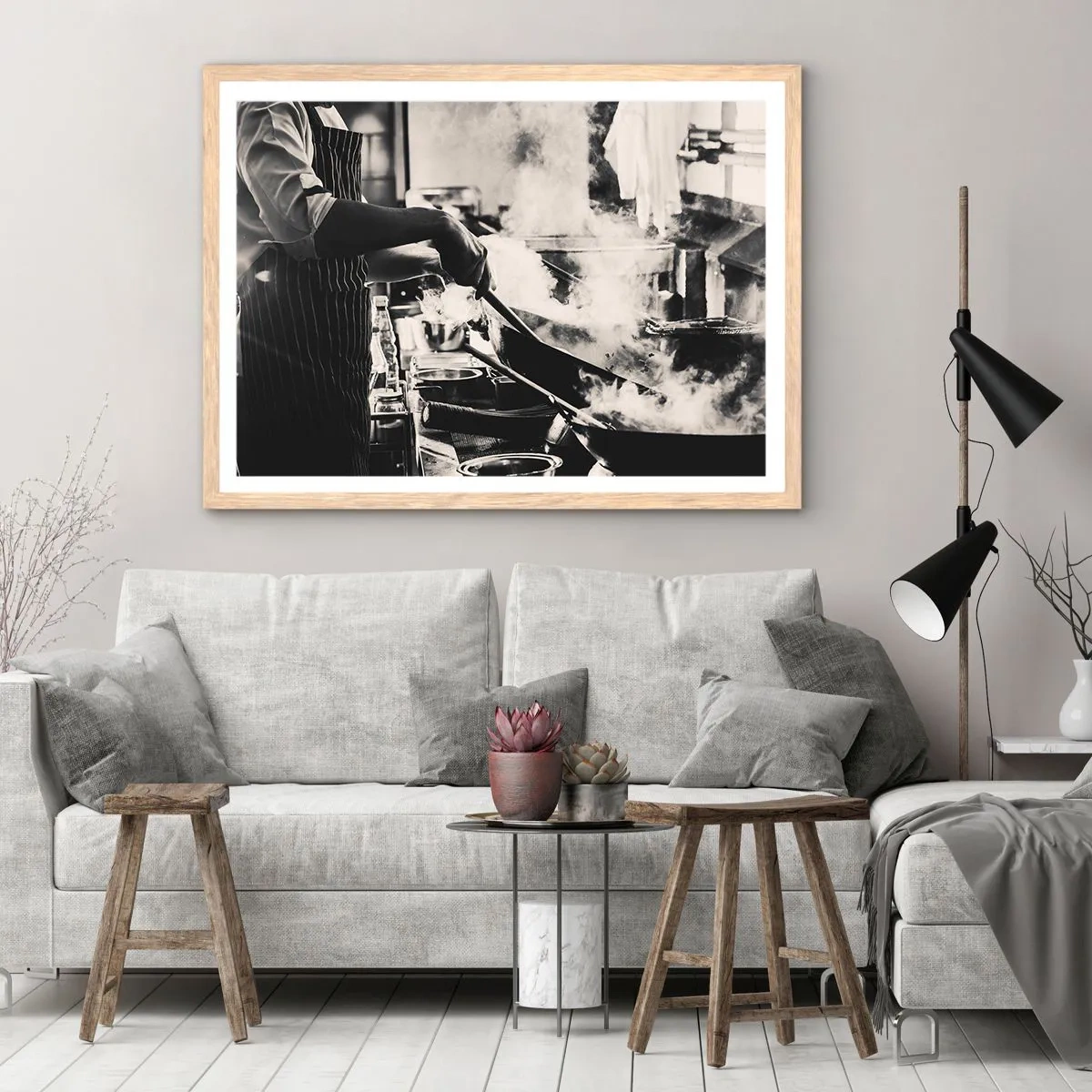 Plagát v ráme zo svetlého duba - Alchýmia chutí - 70x50 cm