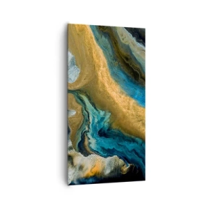 Obraz na plátne - Modrá – žltá – vzájomné vplyvy - 65x120 cm