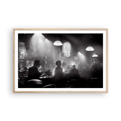 Plagát v ráme zo svetlého duba - V jazzovej atmosfére - 91x61 cm