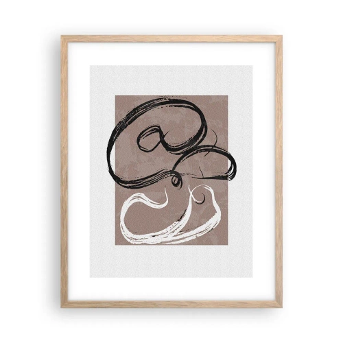 Plagát v ráme zo svetlého duba - Kompozícia – hľadanie úplnosti - 40x50 cm