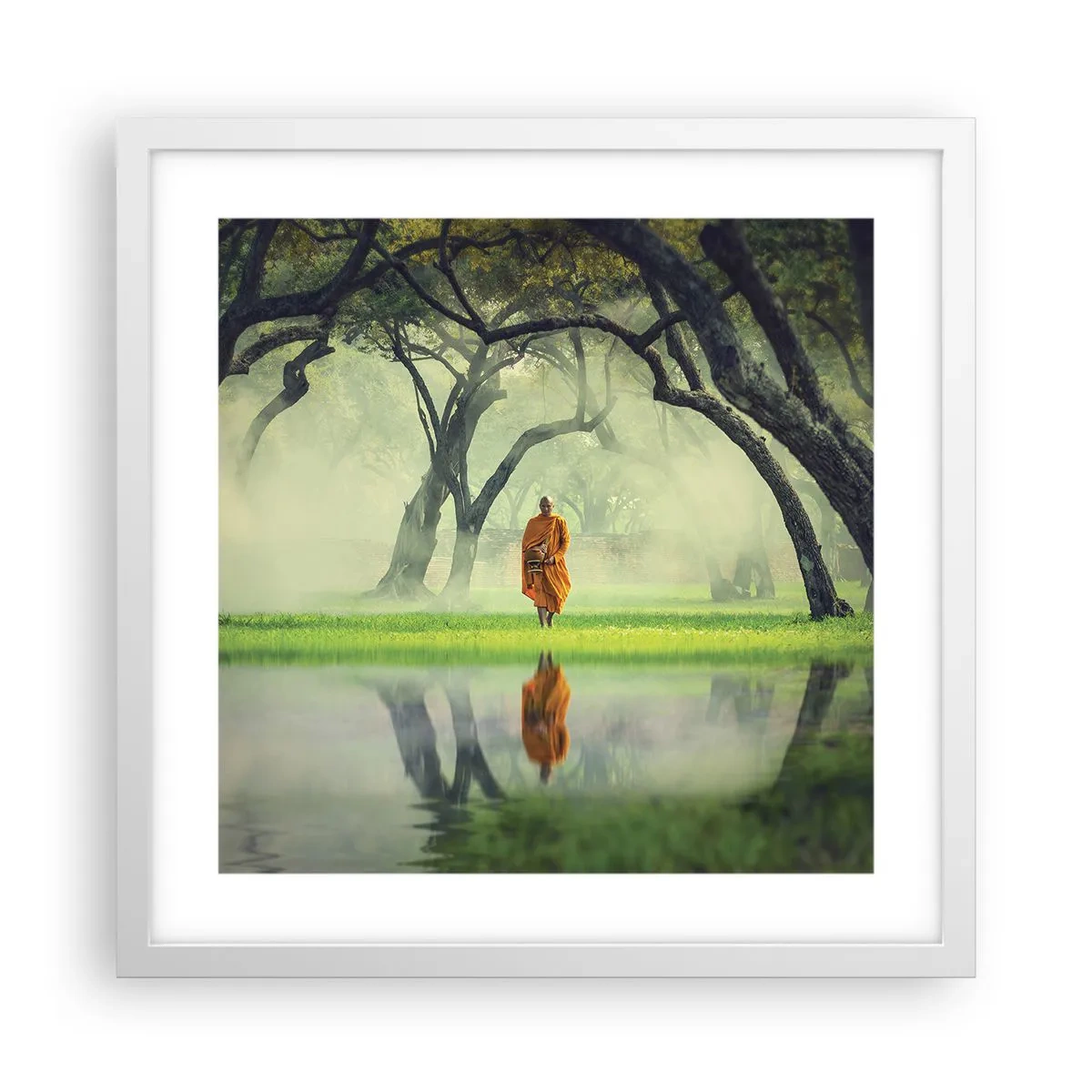 Plagát v bielom ráme - Na ceste k osvieteniu - 40x40 cm