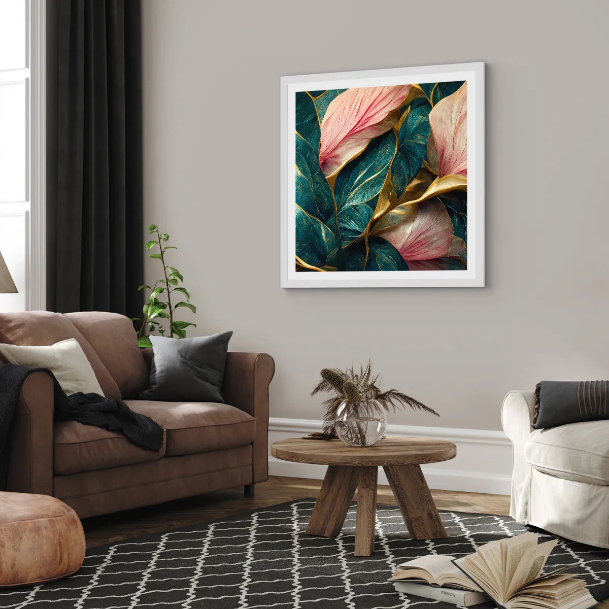 Plagát v bielom ráme - Prirodzená elegancia a štýl - 50x50 cm