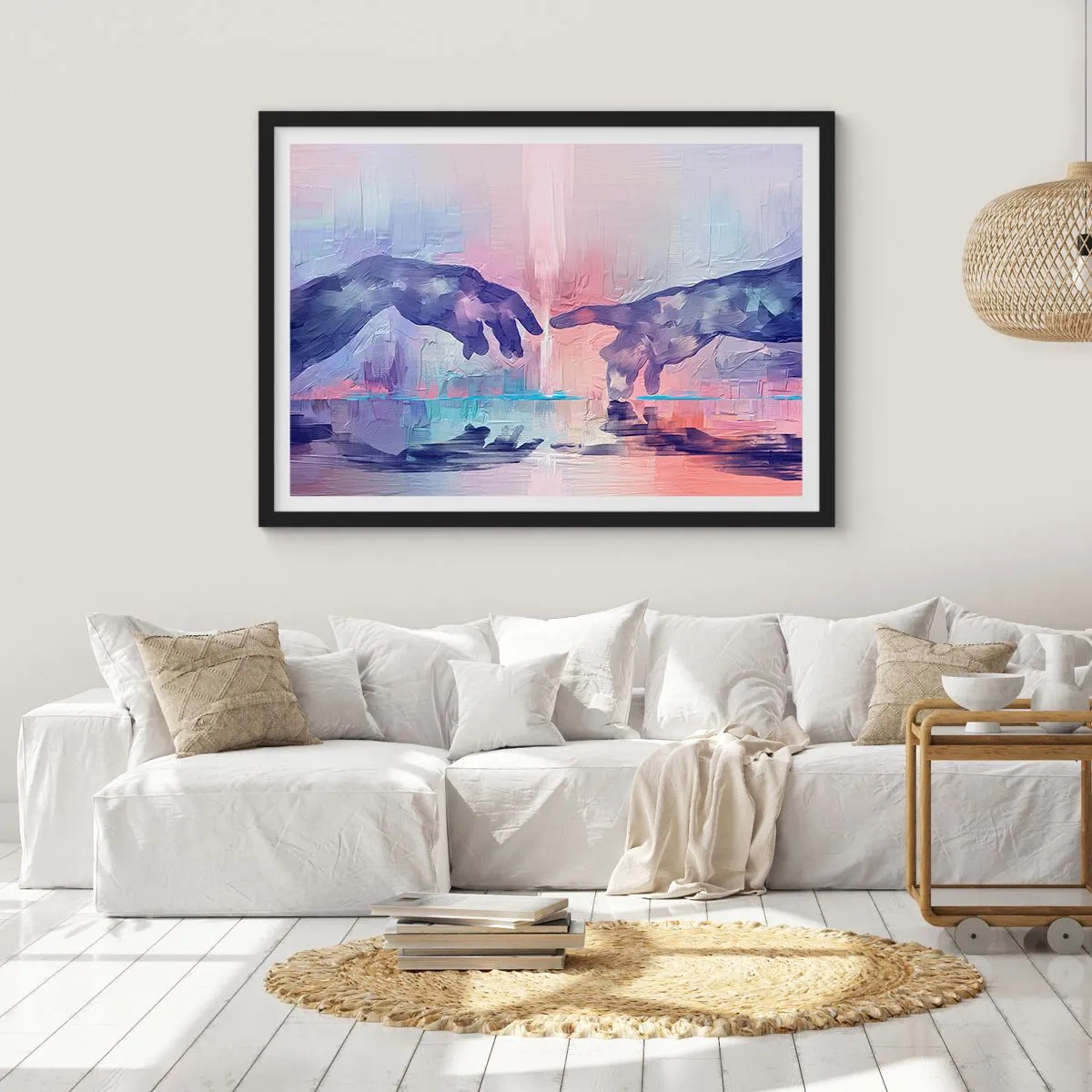 Plagát v čiernom ráme - Božská iskra života - 70x50 cm