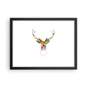 Plagát v čiernom ráme - Jemné jelenča vykúpané vo farbe - 40x30 cm