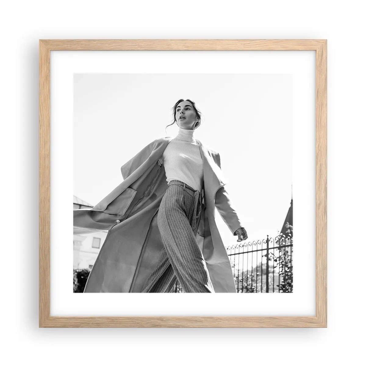 Plagát v ráme zo svetlého duba - Ideš so mnou? - 40x40 cm