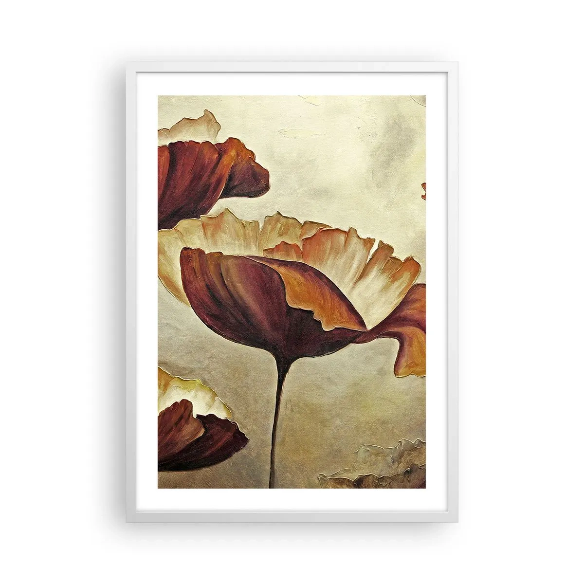 Plagát v bielom ráme - Lán lúky - 50x70 cm