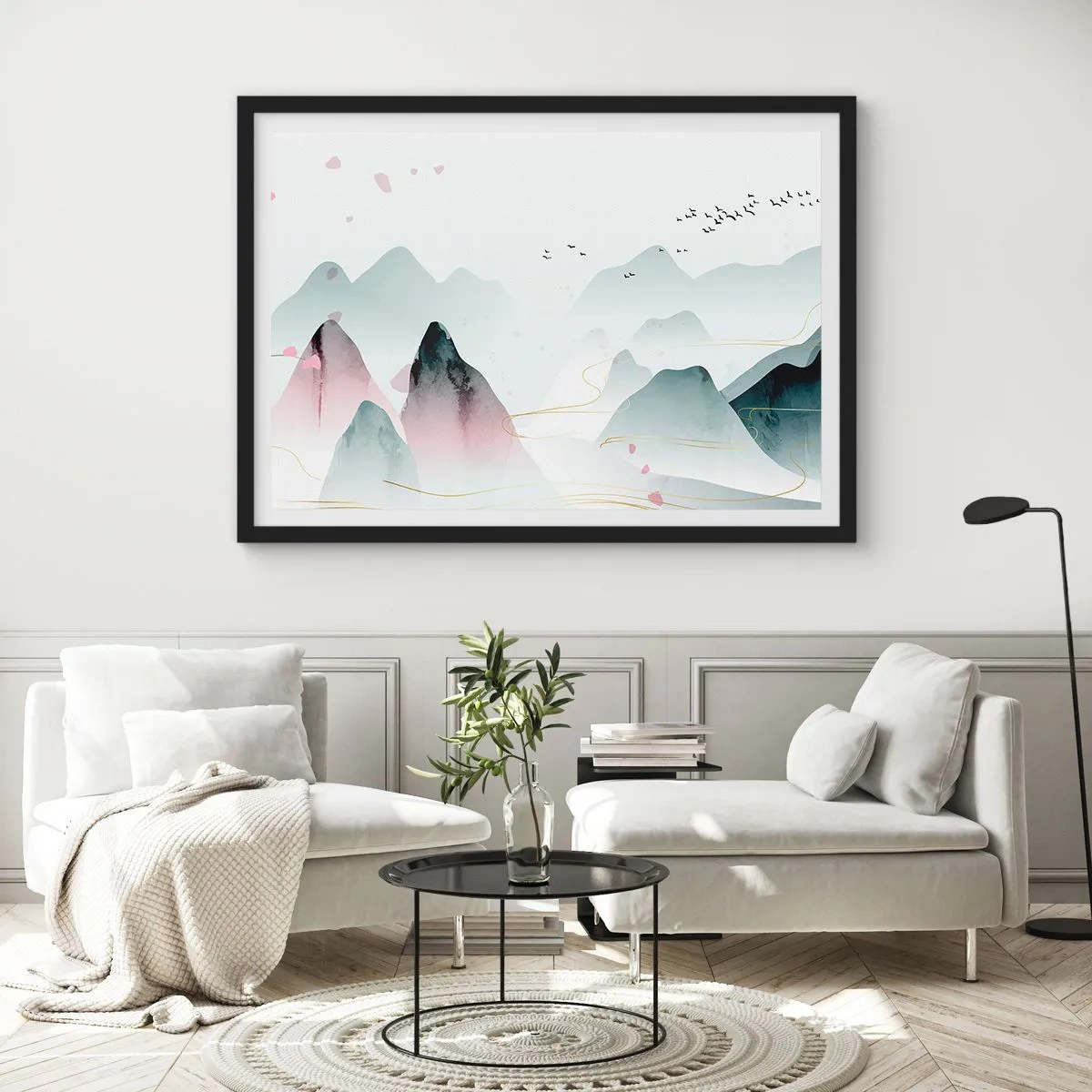 Plagát v čiernom ráme - Cez vrcholy - 100x70 cm