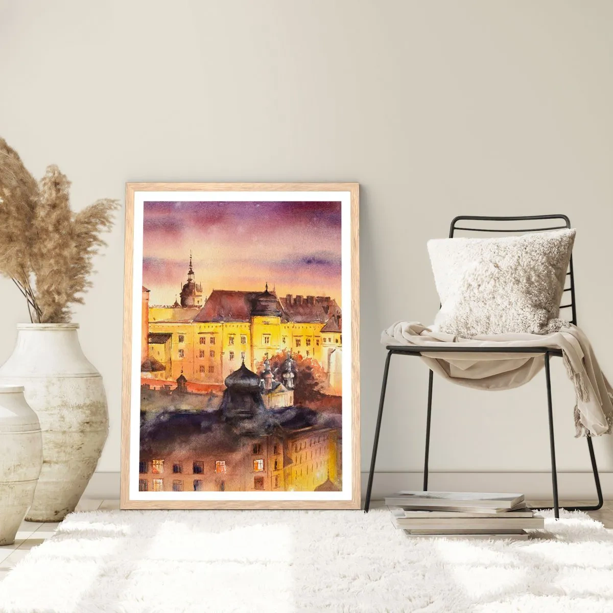 Plagát v ráme zo svetlého duba - Dejiny a rozprávka - 50x70 cm