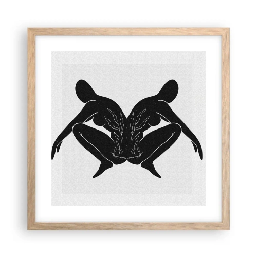 Plagát v ráme zo svetlého duba - Spoločná duša - 40x40 cm