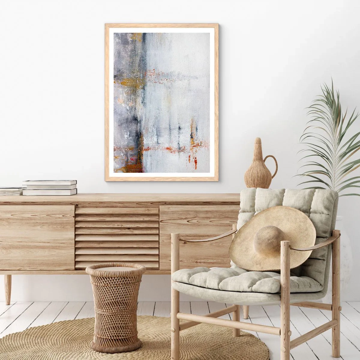 Plagát v ráme zo svetlého duba - Za závojom vzduchu - 50x70 cm