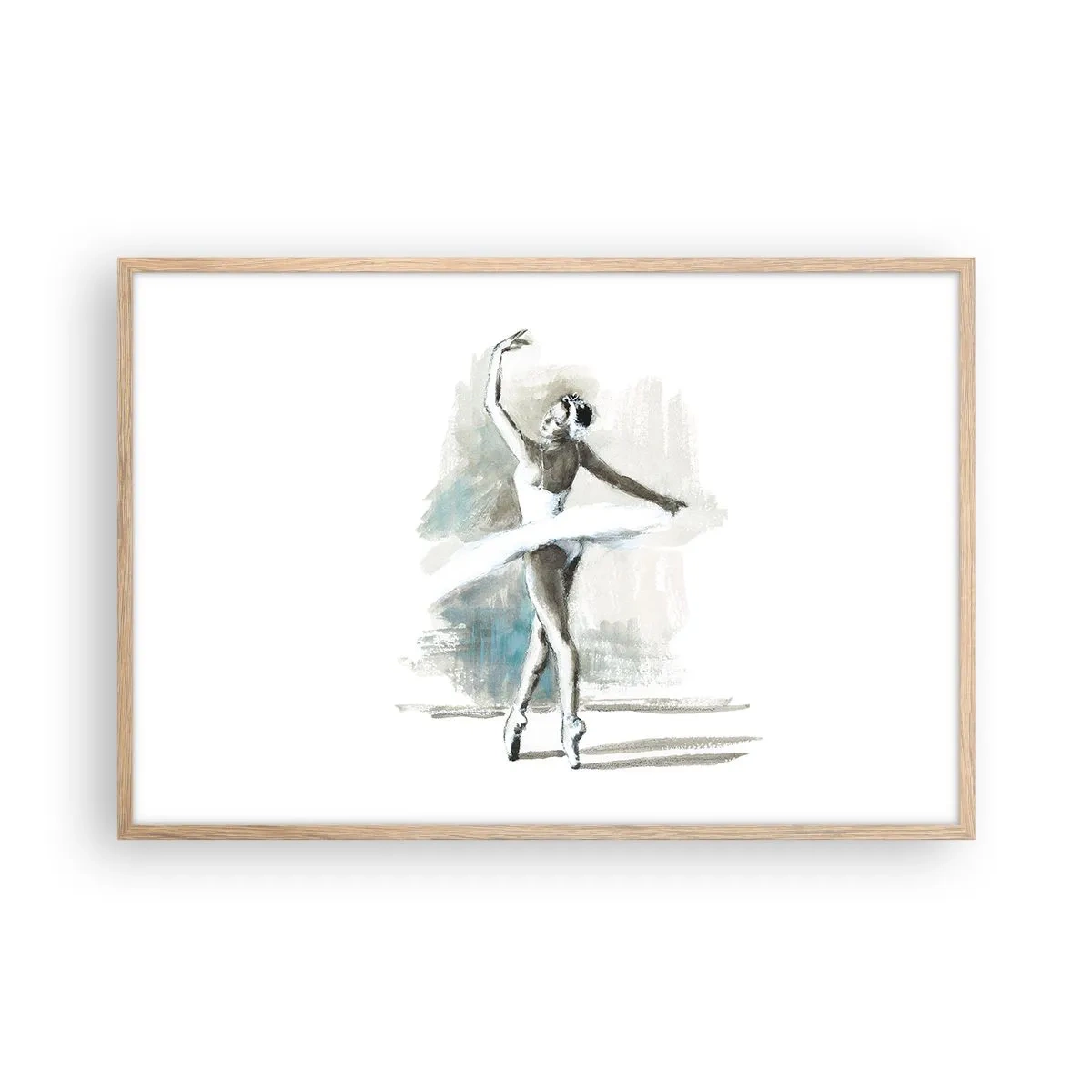 Plagát v ráme zo svetlého duba - Zakliata do labute - 91x61 cm