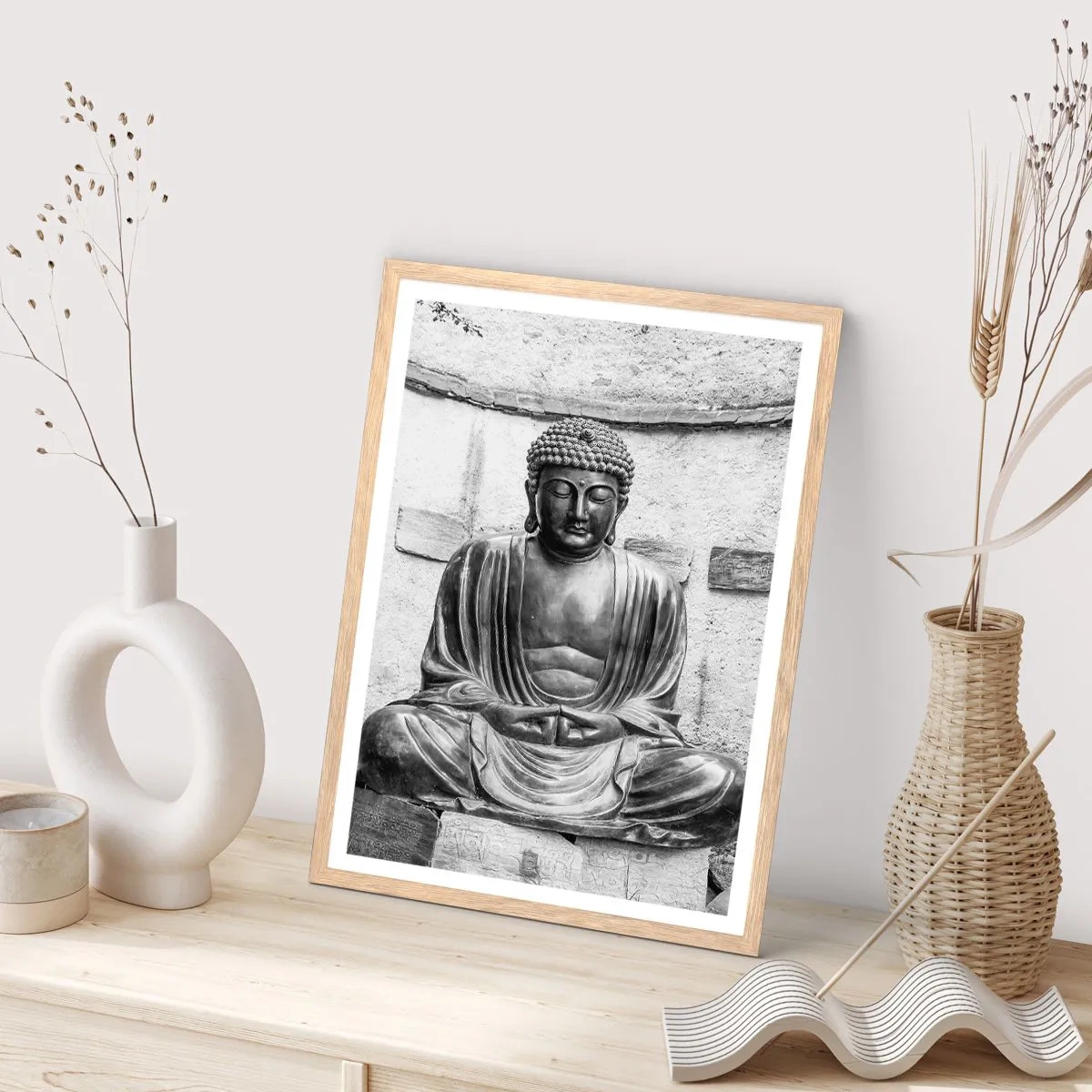 Plagát v ráme zo svetlého duba - Pri zdroji pokoja - 40x50 cm