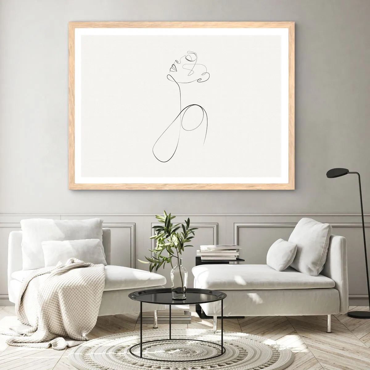 Plagát v ráme zo svetlého duba - Zamotaná v snoch - 100x70 cm