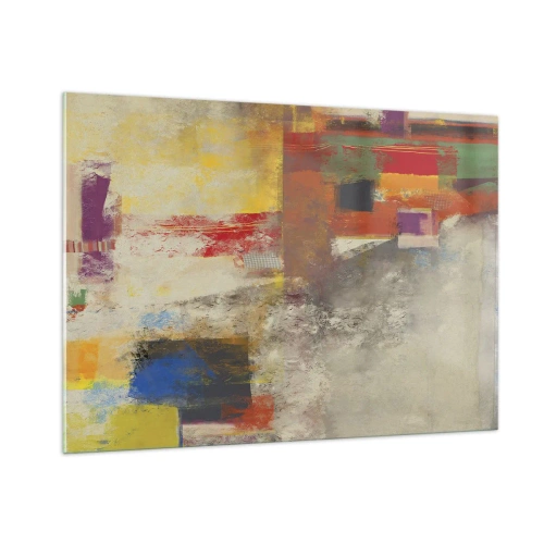 Obraz na skle - Geometria farieb - 100x70 cm