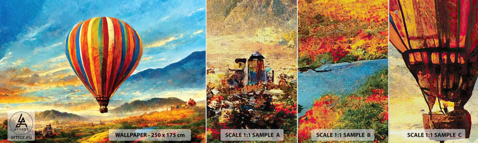 Vzorka fototapety Premium Canvas - V tichu je toho vidieť viac - Balón, Krajina, Príroda - 100x30 cm