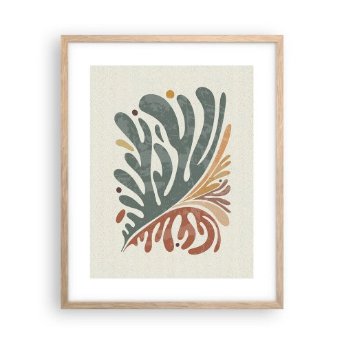 Plagát v ráme zo svetlého duba - Viacfarebný list - 40x50 cm