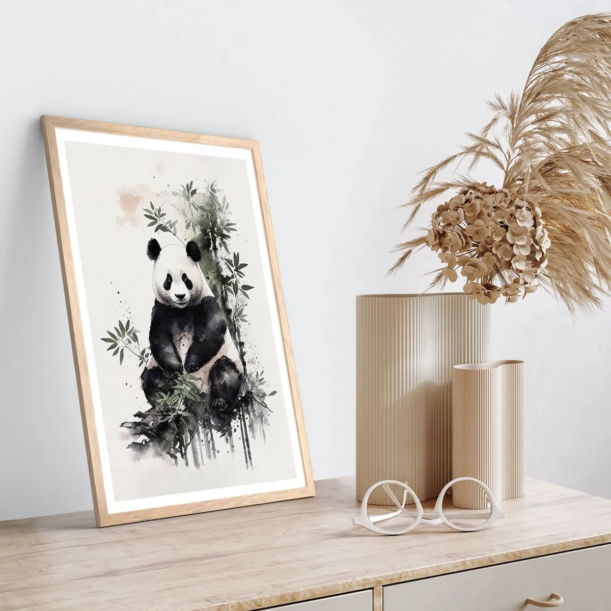 Plagát v ráme zo svetlého duba - Pozdravy z Číny - 70x100 cm