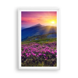 Plagát v bielom ráme - …A okolo vonia kosodrevina a voňajú byliny - 61x91 cm