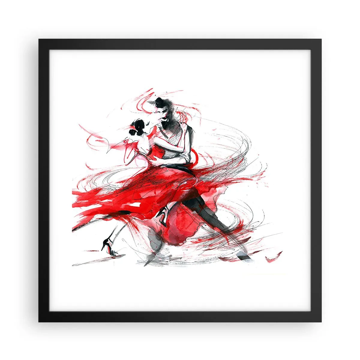 Plagát v čiernom ráme - Tango - rytmus náruživosťou - 40x40 cm