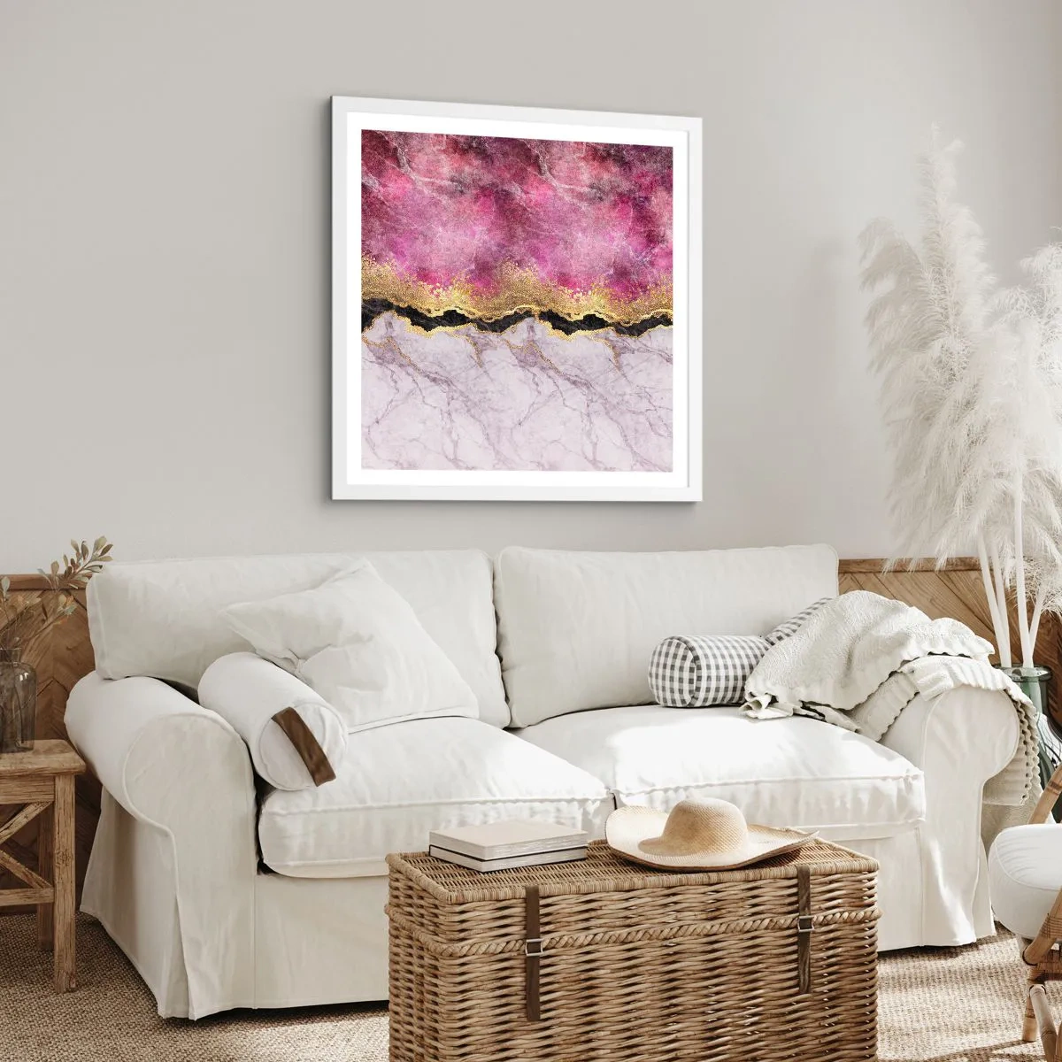 Plagát v bielom ráme - Na hranici - 30x30 cm