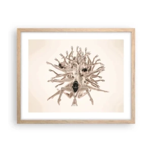 Plagát v ráme zo svetlého duba - Rozkvet v tanci - 50x40 cm