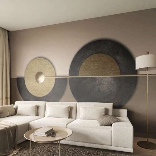 Fototapeta Premium Sand - Variácie okolo kruhu - Kolesá, Abstrakcia, Art Deco - 200x140 cm