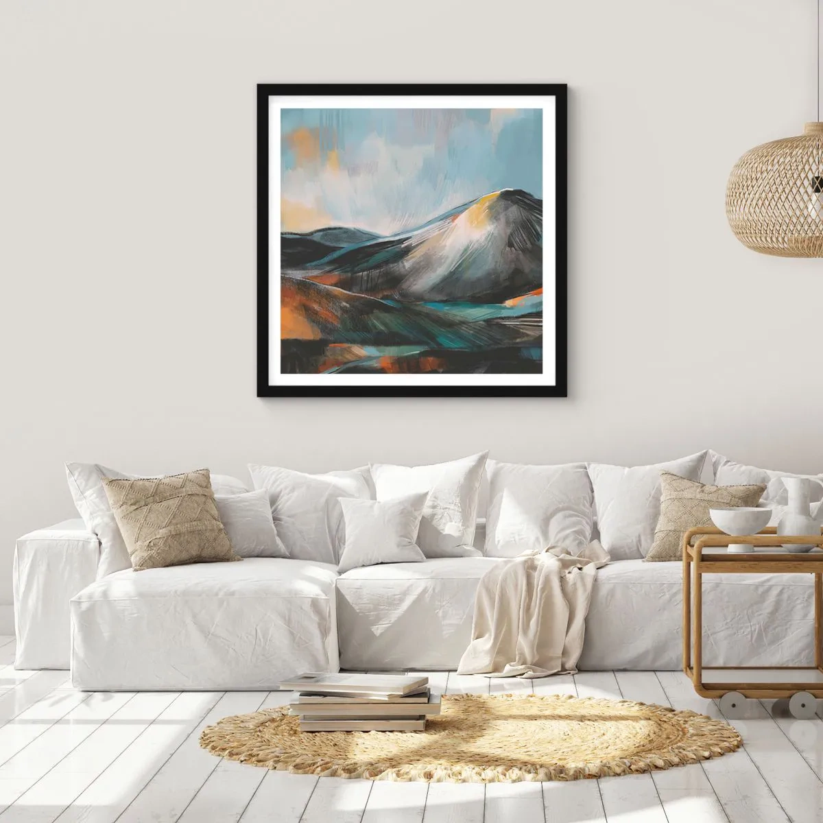 Plagát v čiernom ráme - Surové a krásne - 40x40 cm