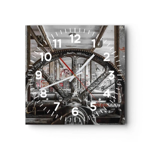 Nástenné hodiny - Tajný život továrne - 40x40 cm