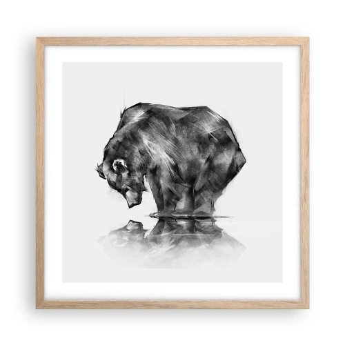 Plagát v ráme zo svetlého duba - Je príjemné sa stretnúť s niekým blízkym - 50x50 cm