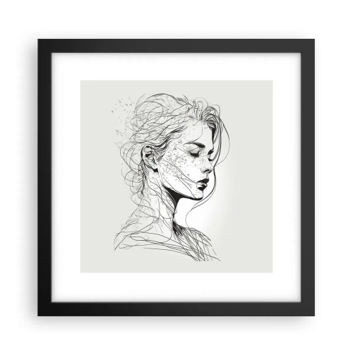 Plagát v čiernom ráme - Portrét v zamyslení - 30x30 cm