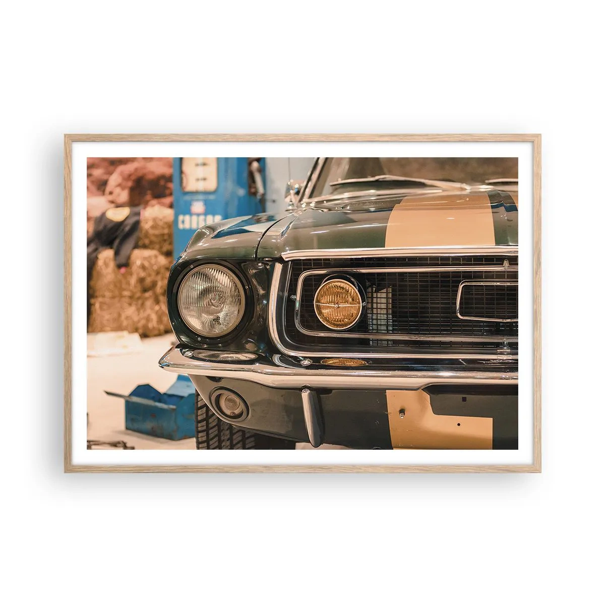 Plagát v ráme zo svetlého duba - Stretnutie s legendou - 100x70 cm