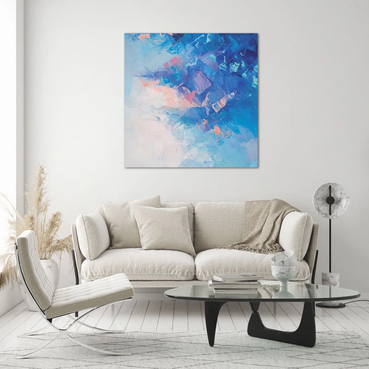 Obraz na skle - Zimná abstrakcia - 60x60 cm