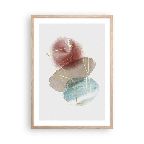 Plagát v ráme zo svetlého duba - Korálky priestoru - 50x70 cm