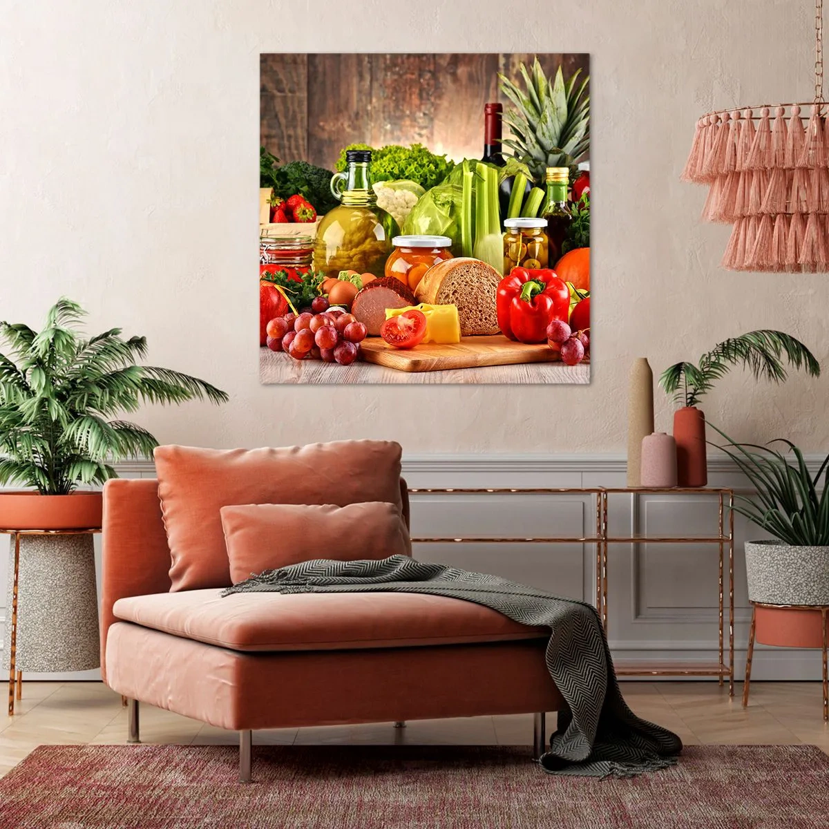 Obraz na plátne - Údené, pečené, marinované - 70x70 cm