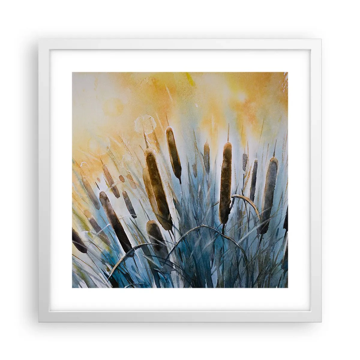 Plagát v bielom ráme - Chlad vody, žiara slnka - 40x40 cm