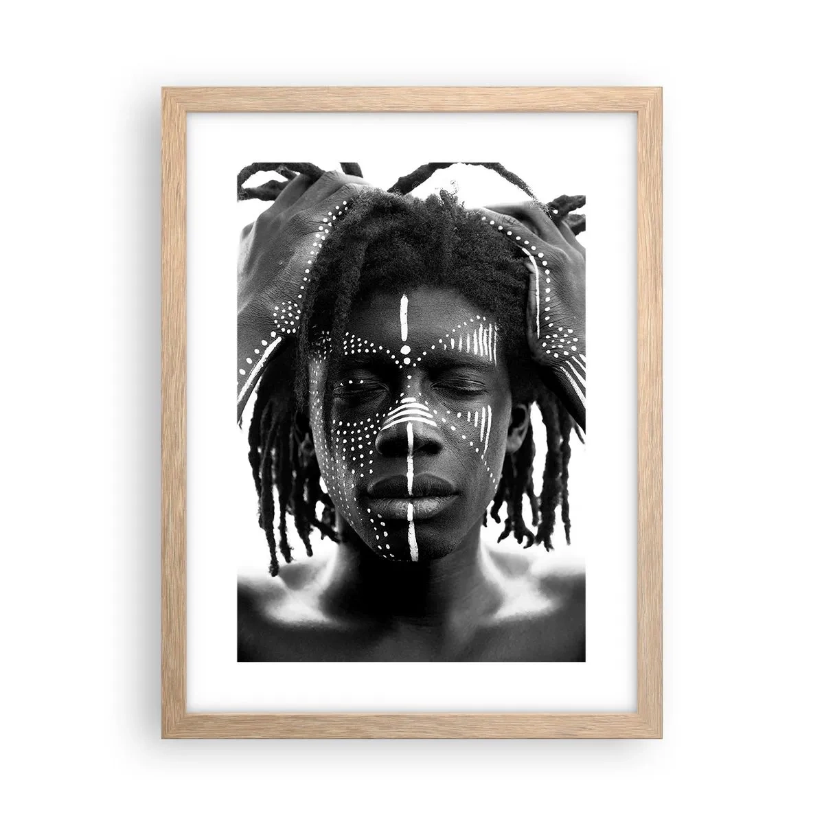 Plagát v ráme zo svetlého duba - Kde si? - 30x40 cm