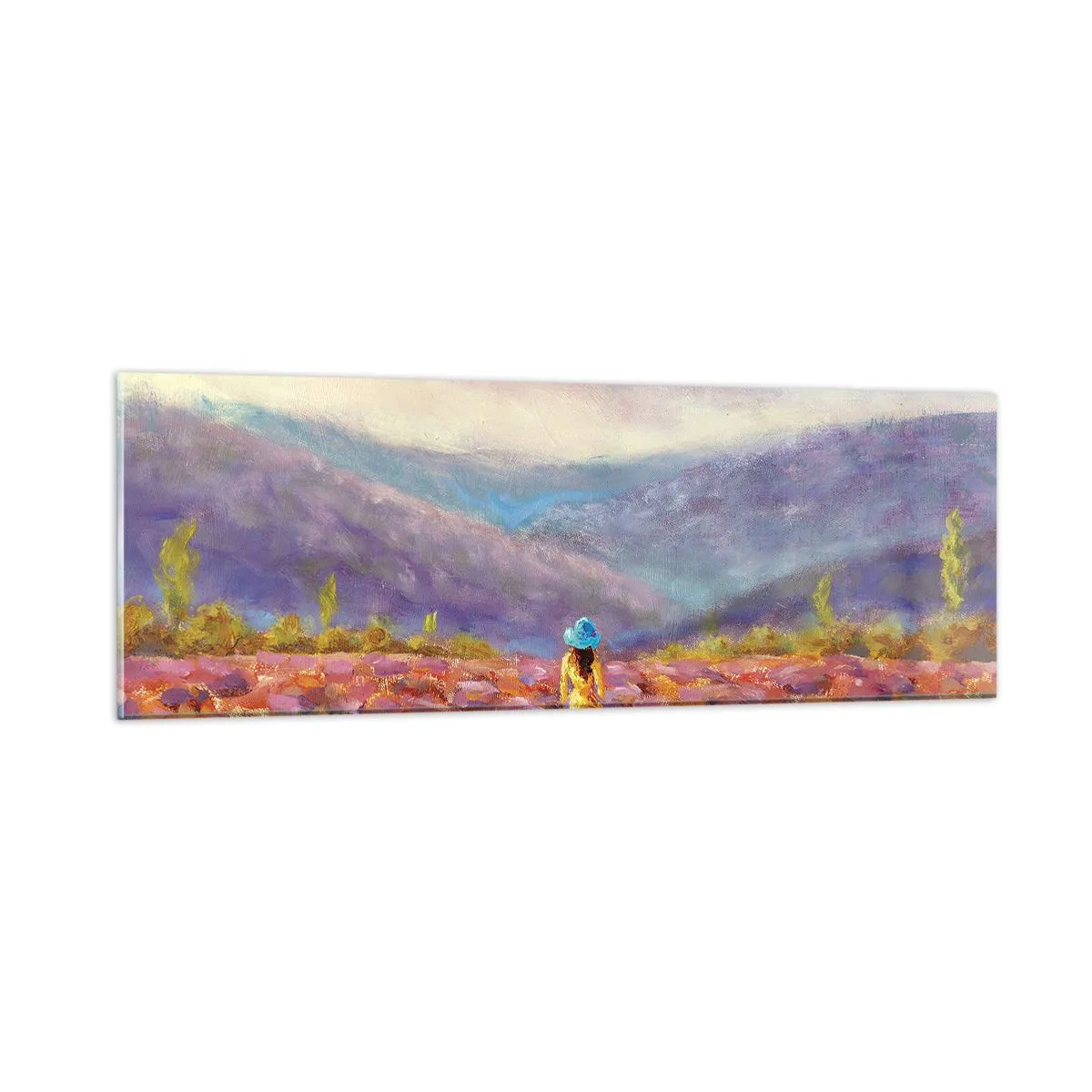 Obraz na skle - V levanduľovom svete - 90x30 cm