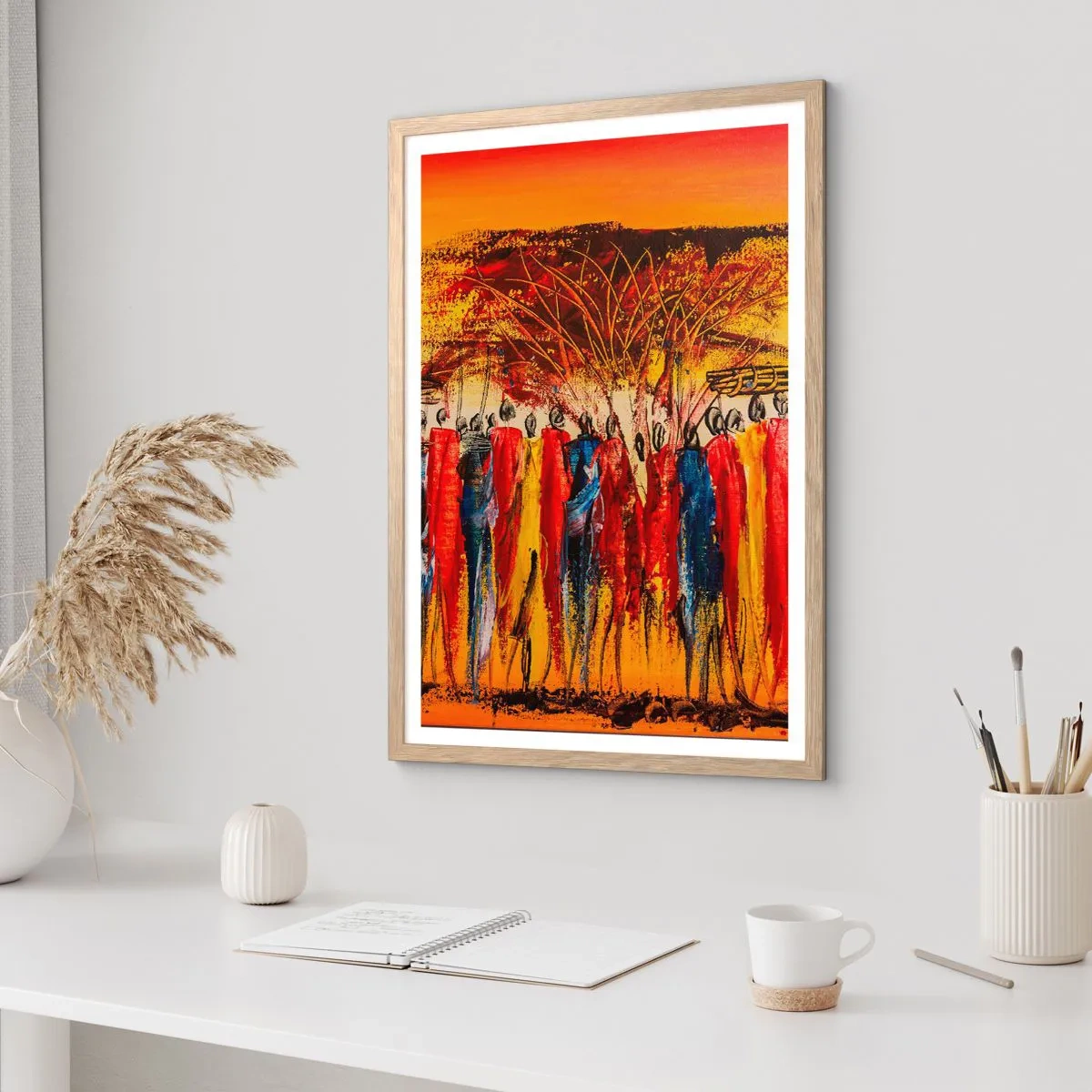 Plagát v ráme zo svetlého duba - Tam, tam, tam, tam idú - 50x70 cm